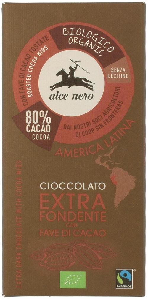 Cioccolato extra fondente con fave di cacao - Alce Nero