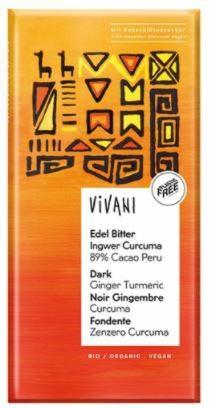 Cioccolato fondente zenzero curcuma 89% cocoa perù - Vivani