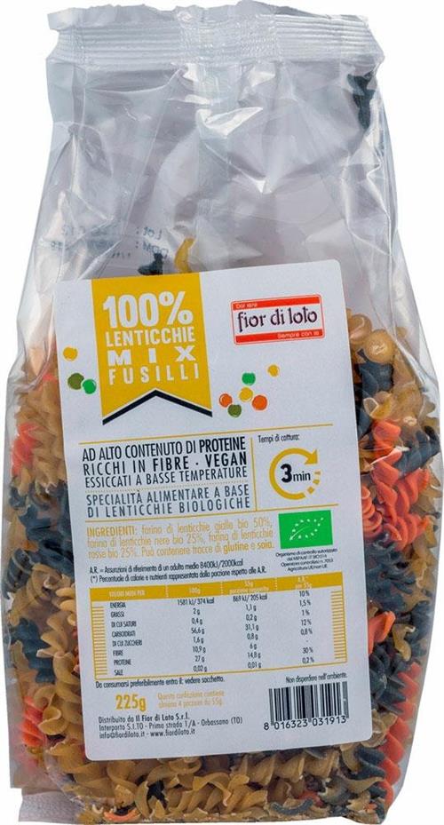 Fusilli di mix di Lenticchie 225g